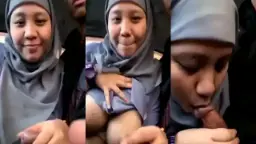 Selingkuh Berjilbab, Bibir Merah Menggoda Sepong Kontol