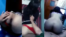 Cowoknya Makin Nafsu Sambil Mainin Pantat Ceweknya Yang Montok